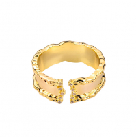 Кольцо 2 дорожки Фианитов; цвет золото
