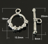 Замочек Тогл Цветы, 18*13,5мм Цвет ЛИМОННЫЙ