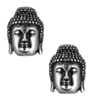 Античная Бусина Будда, цвет чернёное серебро