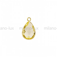 Подвеска Капля Цитрин стекло; цвет золото