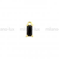 Подвеска маленькая 9мм, "Чёрный агат"; цвет золото