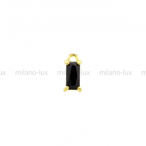 Подвеска маленькая 9мм, "Чёрный агат"; цвет золото