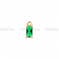 Подвеска маленькая 9мм, "Изумруд"; цвет золото