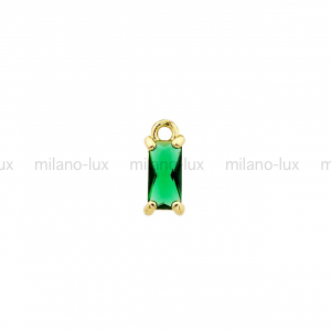 Подвеска маленькая 9мм, "Изумруд"; цвет золото