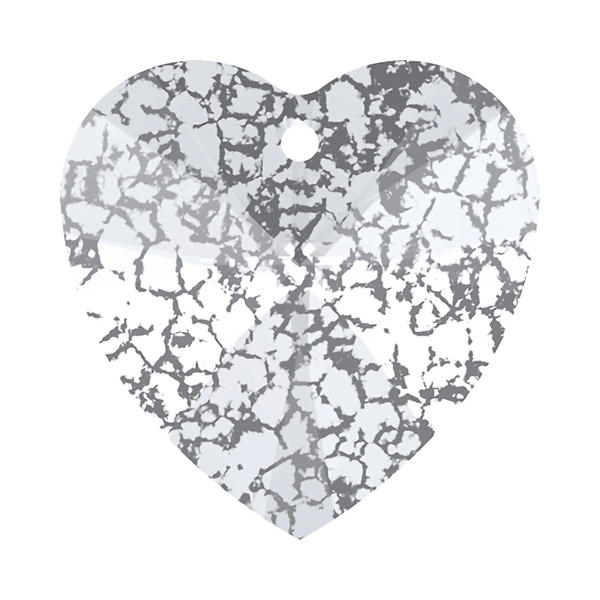 Swarovski Подвеска Сердце 14мм Crystal Silver Patina (6228) - milano-lux.ru