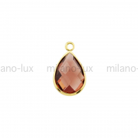 Подвеска Капля Коньячное стекло; цвет золото  