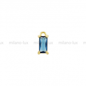 Подвеска маленькая 9мм, "Синий сапфир"; цвет золото