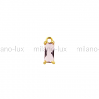 Подвеска маленькая 9мм, "Розовый кварц"; цвет золото