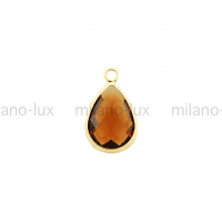 Подвеска Капля Раух Топаз стекло; цвет золото