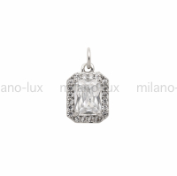 Подвеска с Фианитом 13.5мм; цвет платина