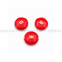 Бусина m&m с Красной эмалью, цвет золото 