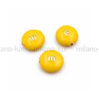 Бусина m&m с Жёлтой эмалью, цвет золото