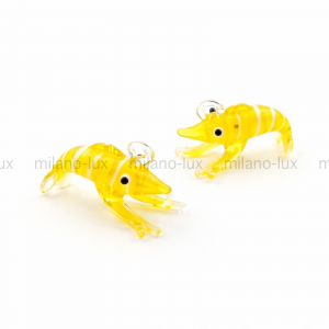 Подвеска лэмпворк Жёлтый Рак; 1 штука