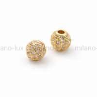 Шар с Фианитами,6мм, цвет золото