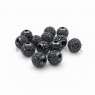 Бусина Шар с чёрными Фианитами 8мм; цвет чёрный