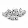 Бусина Шар с Фианитами, 6мм; цвет платина 