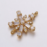 Коннектор Цветок-Снежинка с крупными фианитами, 15,5*20мм, цвет золото
