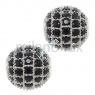 Шар с чёрными Фианитами 10мм, цвет платина