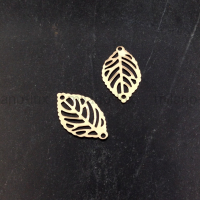 ПАРА Подвеска-Коннектор Листок 18*10мм; цвет золото