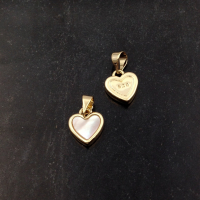 mini Подвеска Сердце с Перламутром 7.5мм на бейле; цвет золото