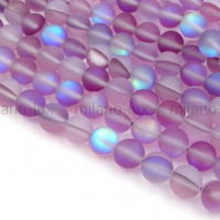 Бусины-Леденцы Сиреневый Хамелеон матовый, шар 8мм; нить 37см
