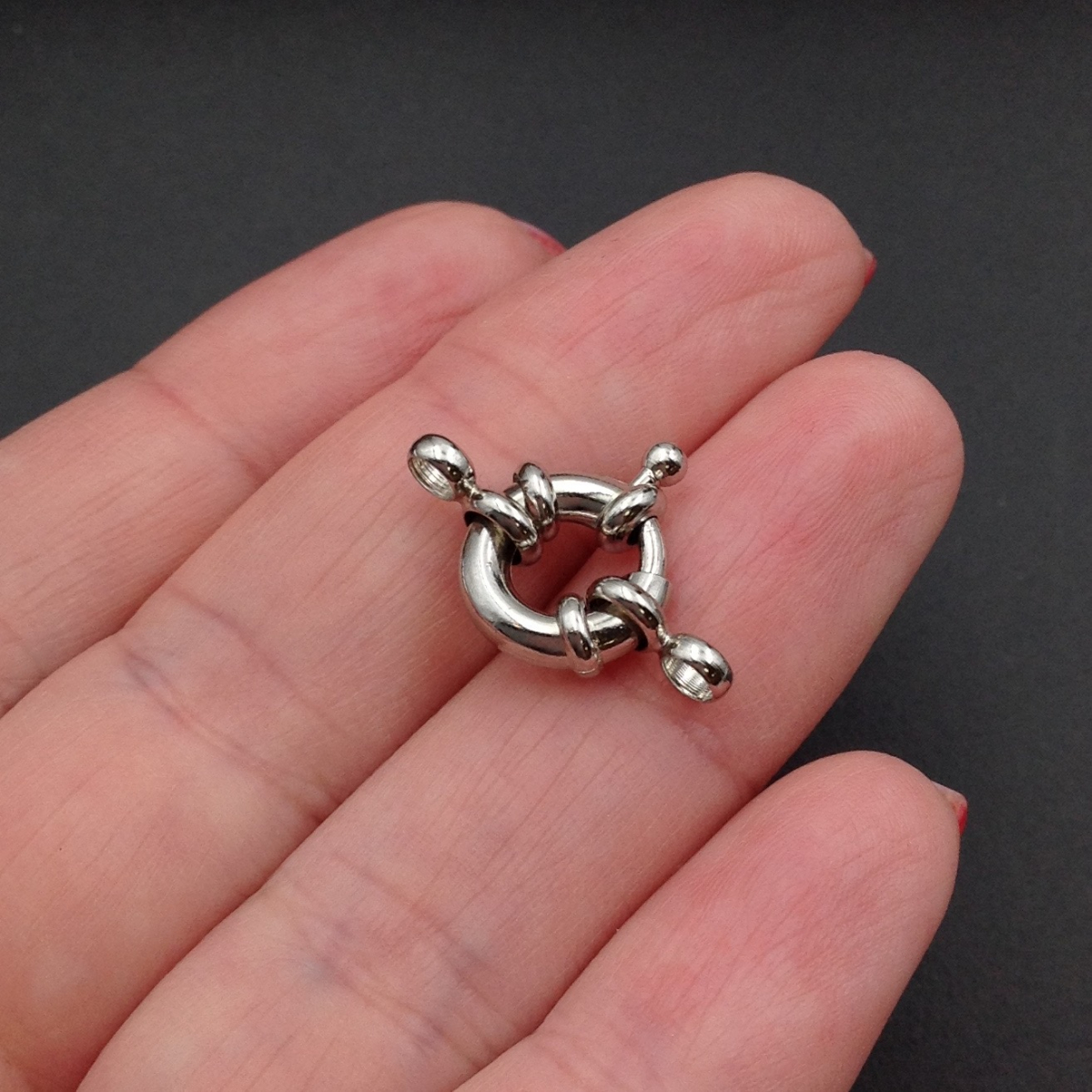 Замочек Штурвал 11мм; родий - milano-lux.ru