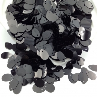 Пайетки Италия; Капля цвет Чёрный металл (9919); 3 грамма