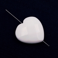 Сердце гранёный "Агат" белый, 18 мм; 1 бусина