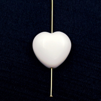 Сердце гранёный "Агат" белый, 20 мм, 1 бусина 