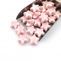 Бусины Звезды керамические, Розовый; 10 штук