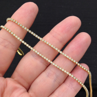 1,5мм Стразовая Цепь Южная Корея, цвет белый OPAL;золото
