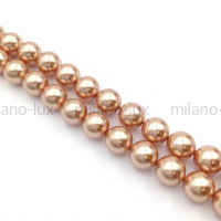 Swarovski 10 бусин Crystal Rose Gold Pearl 