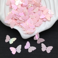 Пайетки Италия Бабочка, Розовый- радужный эффект (562); 24 штуки