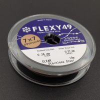 0.36мм - КАТУШКА Flexy49  -Ювелирный Тросик, 49 струн/толщина 0.36мм, цвет платина; 10 метров
