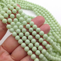 Бусины Майорка шар 6мм, цвет Pastel Green; нить 40см