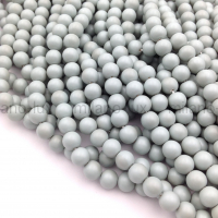 Бусины Майорка шар 6мм, цвет Pastel Grey; нить 40см