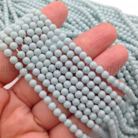 Бусины Майорка шар 4мм, цвет Pastel Blue; нить 40см