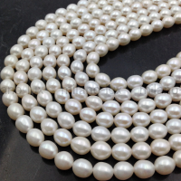 Жемчуг AA Grade Рис 9*8мм Белый; нить 40см