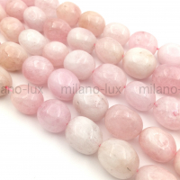 Натуральный розовый Морганит, 15-18мм; 12 бусин