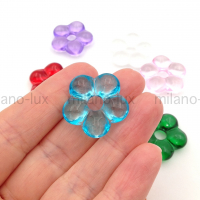 Элемент Цветок 24мм стекло, цвет Голубой