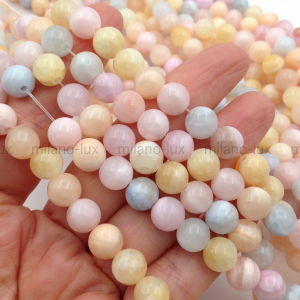 Бусины Кварца (халцедон) Карамельный микс, 8мм; нить 39см 