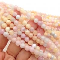 Халцедон Карамельный микс, 6.5мм; нить 39см