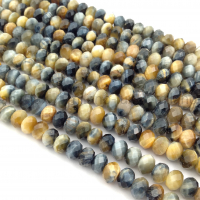 Тигрово-Соколиный глаз натуральный, рондель 8*6мм; нить 19см