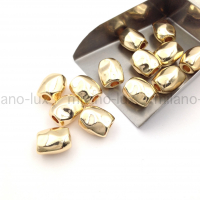 Бусина мятая 13*11мм; цвет золото