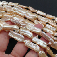 1 бусина Жемчуг- в форме Палочка большая, Персиковый; размер 21-28мм 