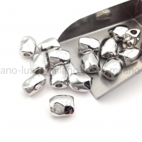 Бусина мятая 13*11мм; цвет платина