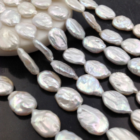 Жемчуг Натуральный AA Grade, барочный 20*15мм; нить 40см