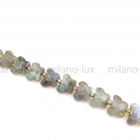 Бусина Бабочка из натурального Лабрадорита, 10*7.5мм