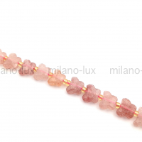 Бусина Бабочка из Клубничного Кварца, 10*7.5мм