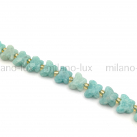 Бусина Бабочка из натурального Амазонита, 10*7.5мм